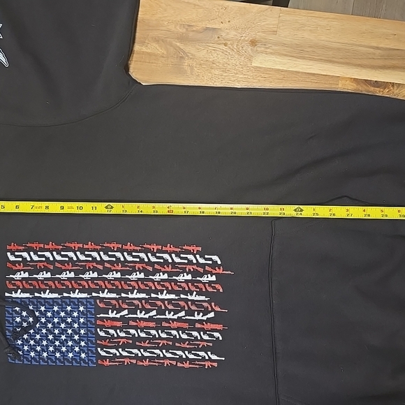 WE TH PEOPLE HOLSTERS Black Hoodie with American Flag Design - Picture 9 of 14